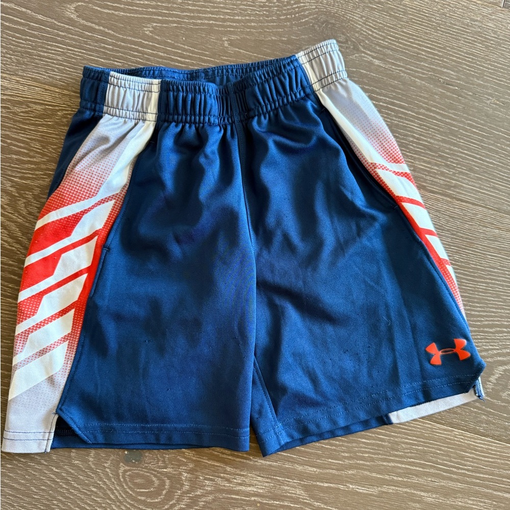 Under Armour Kids' Navy and Red Shorts